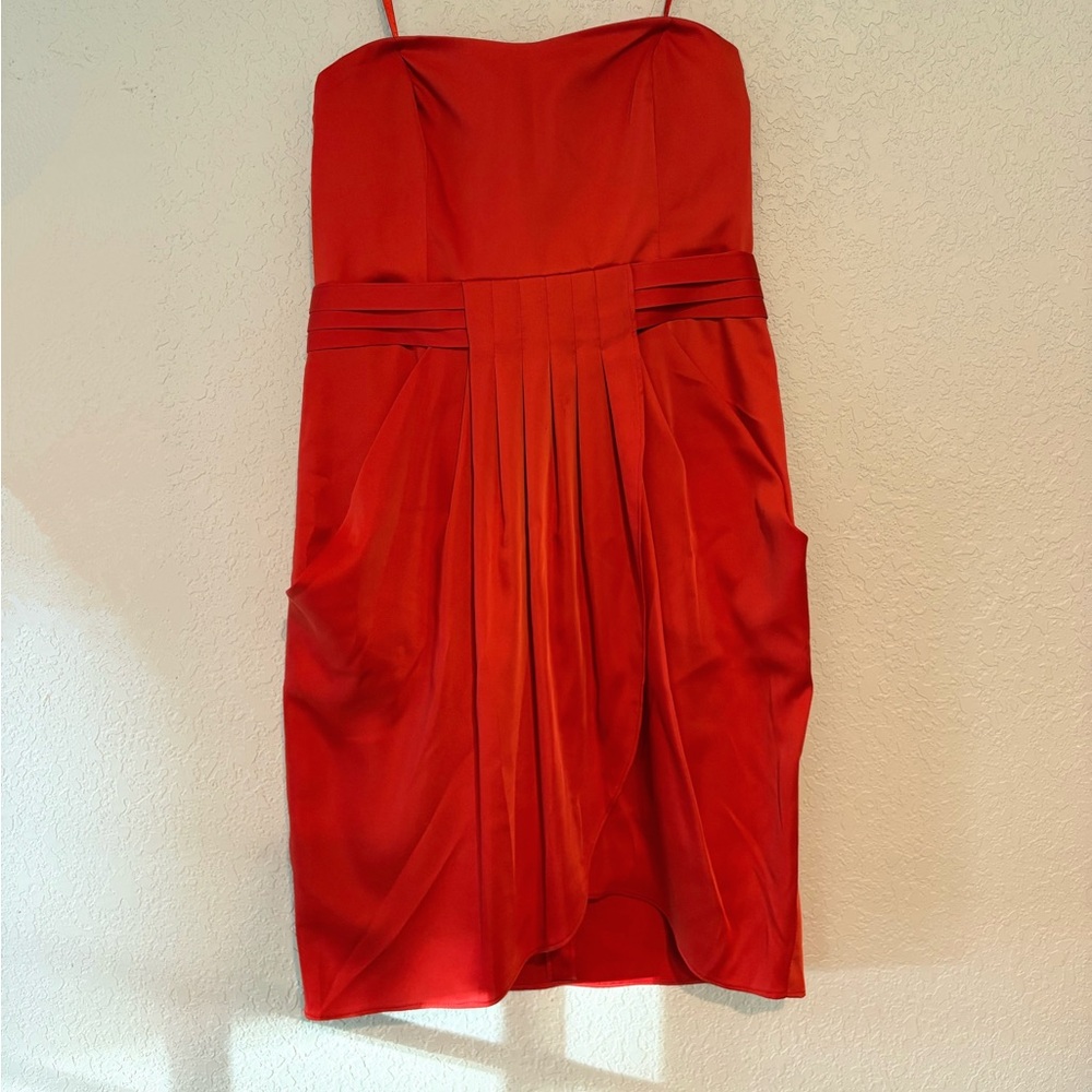 BCBGeneration Autumn Red Strapless Dress